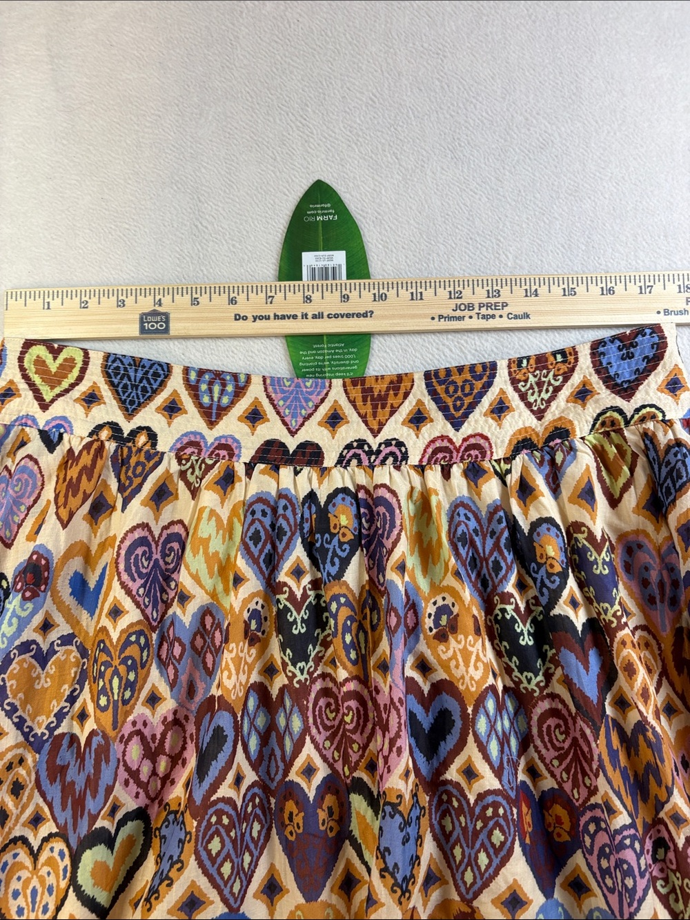 FARM Rio Multicolor Heart Print Maxi Skirt - Blue, Pink, Brown, Yellow - Picture 5 of 7
